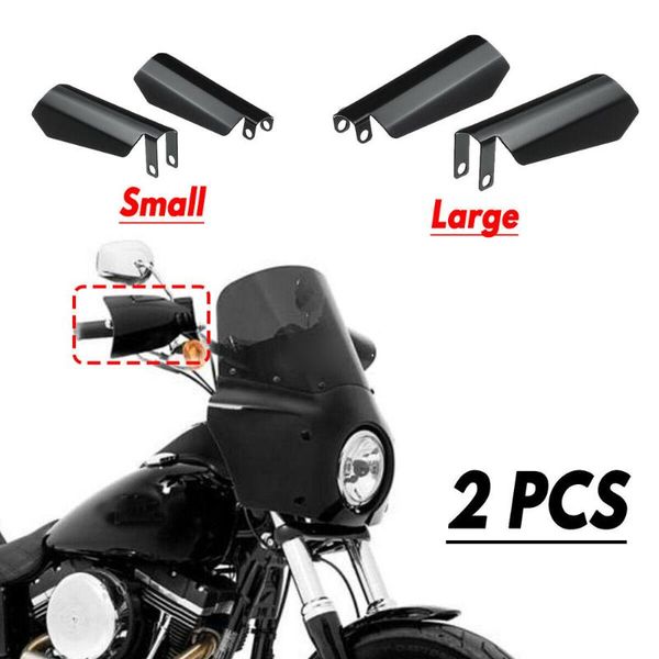 

1 pair motorcycle handguard black glossy metal steel left+right protector left right handguards