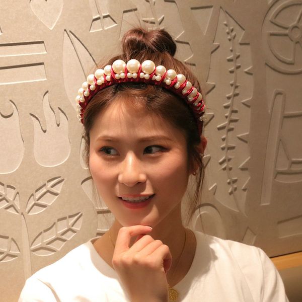 

hair style girl with headbands pearl lady temperament hairband hair band for girls alice band cerchietto aliceband atnhb, Black;brown