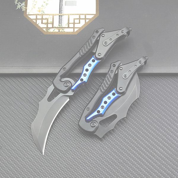 Coltello da artiglio a lama pieghevole Karambit di alta qualità 440C Lama nera Manico in alluminio Sopravvivenza Tactical Gear Coltelli tascabili EDC