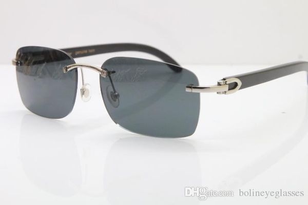 

superior suppliers wholesale rimless 8200759 designer sun glasses men classic glass black buffalo horn sunglasses frame size:60-18-140mm, White;black