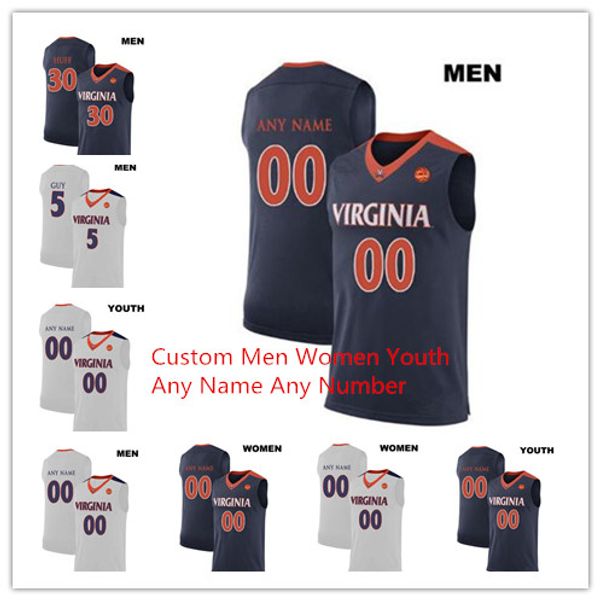 

2019 custom men kids women uvc basketball jersey virginia cavaliers 5 kyle guy jersey any name number 2019 champions ncaa basketball jerseys, Black