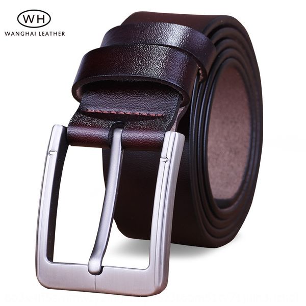 

leather pin buckle men's youth casual simple belt men's all-match belt, Black;brown