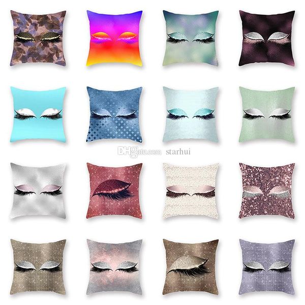 

multicolor eyelash pillowcase cushion cover glamour square pillow case cushion cover home office sofa car decoration wx9-1244