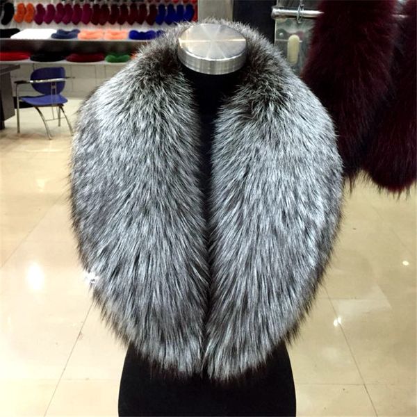 

2018 new natural silver fur fur scarf scarf large fashion warm, Blue;gray