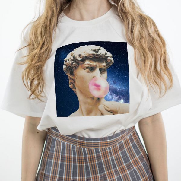 

2019 summer ins new fashion women casual shirt funny printed t-shirt short sleeve tee shirt lady loose plus size s-xxxl, White