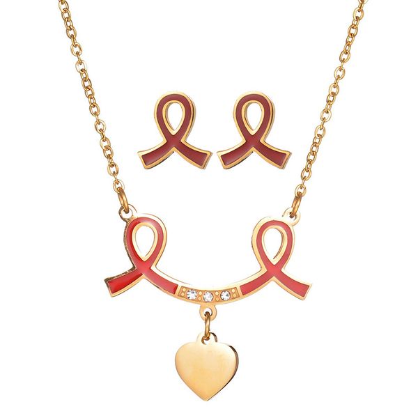 

wholesale blue silk ribbon bowknot fashion jewelry set earring studs necklace pendant lover wedding party anniversary gifts, Silver