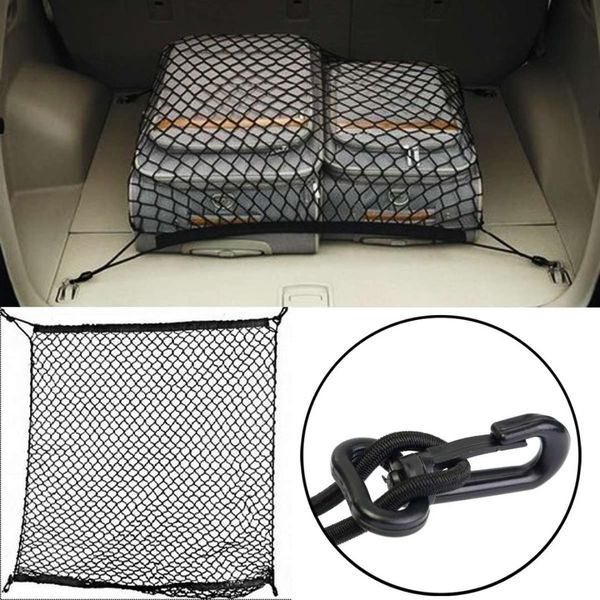 

70x70cm car trunk boot string bag elastic nylon rear cargo tidy net storage organizer luggage suv nets universal