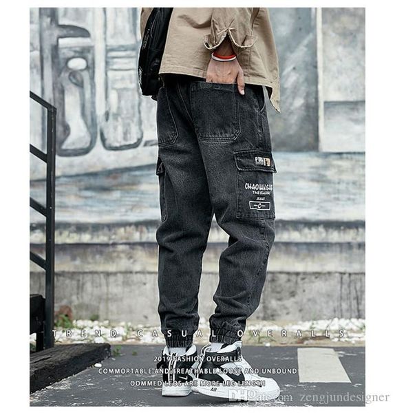 

мужчины осень дизайнер джинсы брюки карман designr кнопка hip hop homme одежда новая зима повседневная одежда, Blue