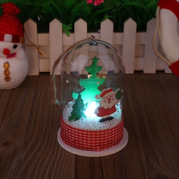 

christmas santa claus micro landscape with light small crafts xmas decor