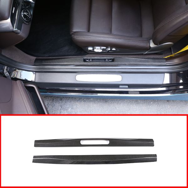 

bright car inner door protect plate trim for 911 718 2016-2020 real carbon fiber car accessories