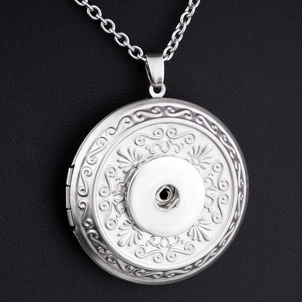 

new stainless steel p frame lockets pendants 18mm snap button necklace nr7777, Silver