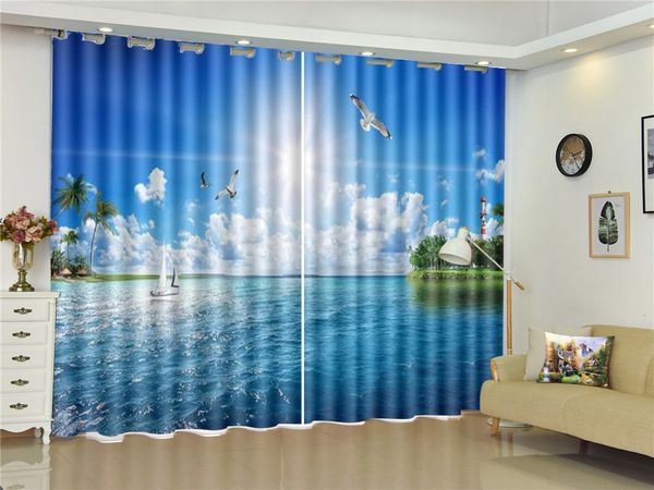 2019 Curtain Beautiful Sea Gulls Flying Living Room Bedroom Beautiful Practical Blackout Curtains From Yunlin189 116 99 Dhgate Com