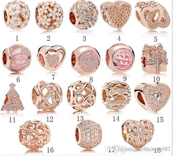 

fit pandora real 925 sterling silver cubic zirconia european charms bead fit pan chain diy bracelet for woman gold color fashion jewelry, Black