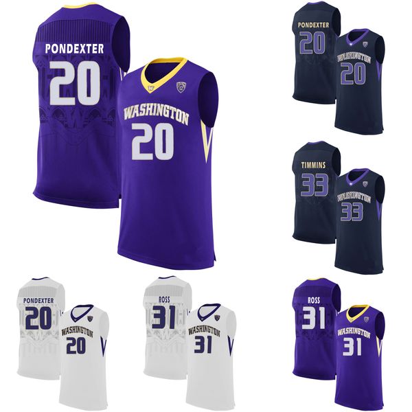 

quincy pondexter stitched men's washington huskies terrence ross sam timmins custom any name college basketball jersey, Black