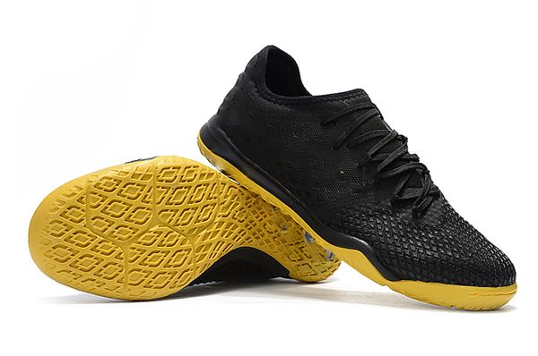 

new arrival mens low soccer cleats hypervenom phantomx iii pro tf ic soccer shoes turf zoom hypervenom indoor football boots us6.5-11, Black