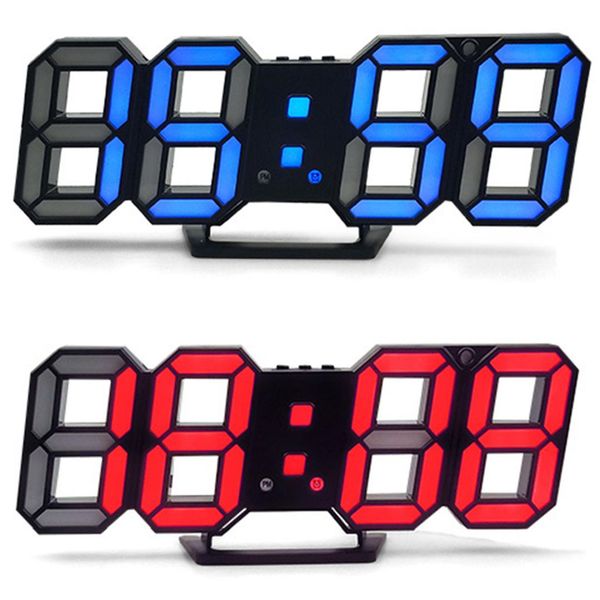

bi-color led digital alarm clock table wall mounted temperature display clock with loud alarm snooze