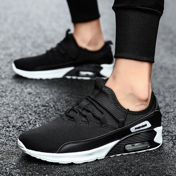 

okkdey men running shoes increase european and american fashion breathable comfortable sble soft and lightweight walking shoes, Black
