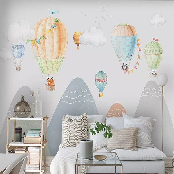 

new custom large mural 3d wallpaper cute cartoon helium balloon cloud children's room mural tv back wall decor deep 5d embossed
