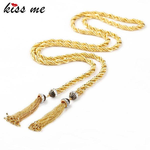 

luxury charm antique gold color chain tassel long necklace fashion bijoux for women christmas gifts, Silver