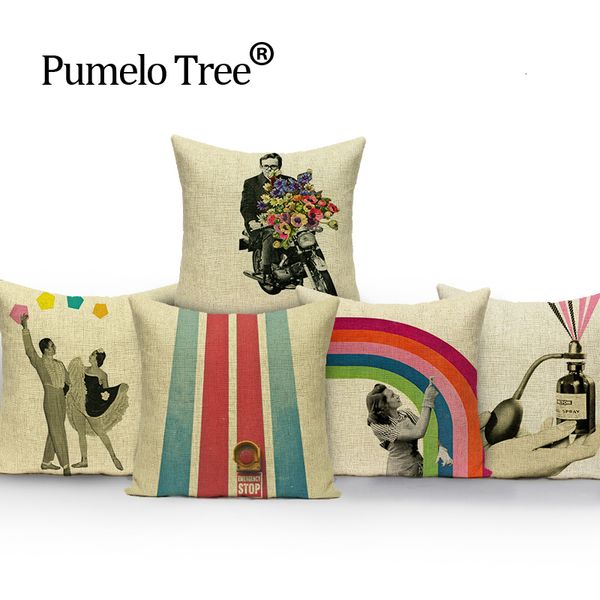 

portrait dancers athletes cushion cover colorful car beds gift cushion linen pillow covers decorative custom throw pillows