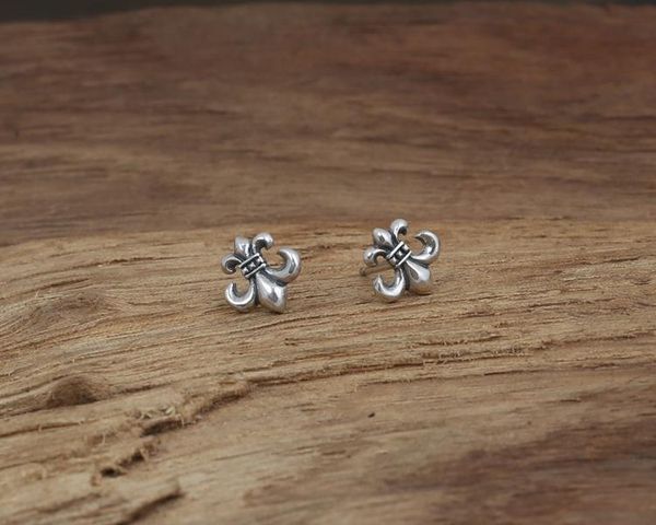 

925 sterling silver vintage American jewelry antique silver brand hand-made designer crosses stud earrings men & women hot sale