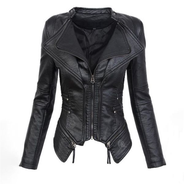 

gothic couro falso pu mulheres jaqueta de inverno moda outono motocicleta jaqueta de couro preto faux casacos outerwear casaco, Black