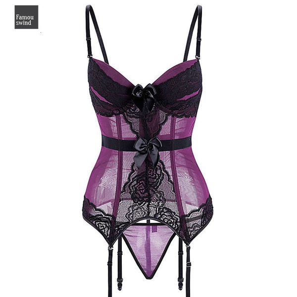 

lingerie women corset underwear fish boned purple trainer transparent polyester sleepwear shoulder strape lingeries waist blue black, Black;white