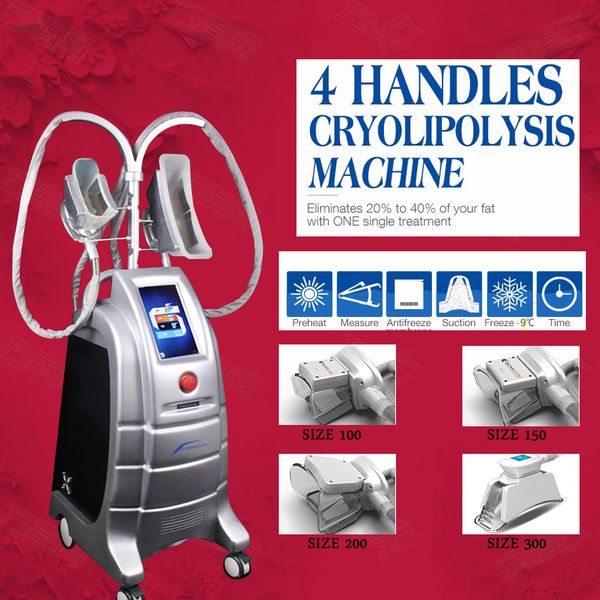 

2019 new arrival 4 handle lipoe lipo cryo cryo therapy fat e liposuction with 30pcs membrane pad
