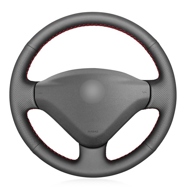 

black pu faux leather car steering wheel cover for peugeot 207 expert partner citroen berlingo jumpy fiat scudo proace