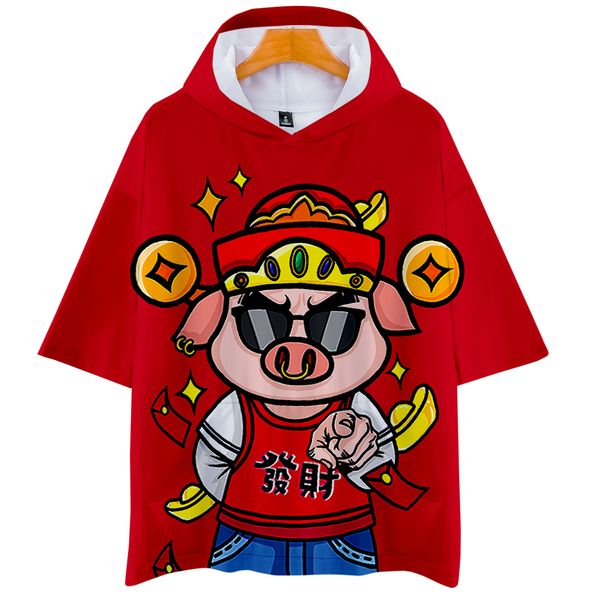 

Summer T-Shirts NEW 3D PIG cute hot Hoodies Short Sleeve Hip Hop hot Fashion Kpop Casual Summer Autumn Hooded Hoodies Hommes Tshirts