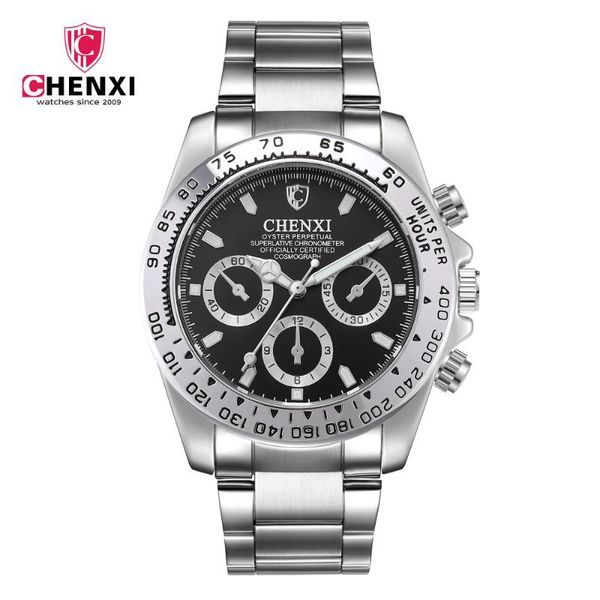

man watch 2019 chenxi watches men sports watches waterproof quartz stainless steel men's erkek kol saat, Slivery;brown