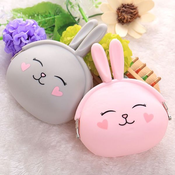 

rabbit pouch coin silicone small coin soft lovely kawaii cartoon animal purse girls bag gift kids wallet idcid