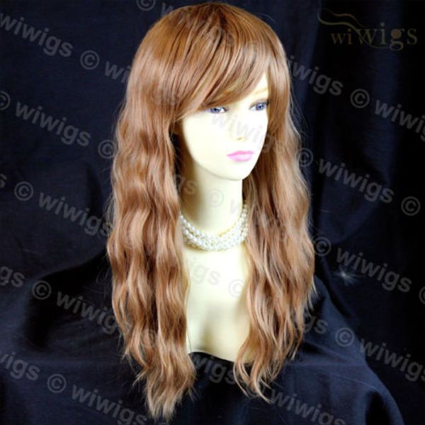 

красивый длинный блондин микс каштановый жаропрочный парик дам от wiwigs, Black