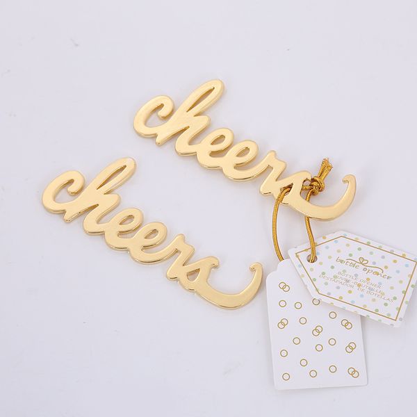 

party favor cheers gold color wine bootle opener wedding baby gifts