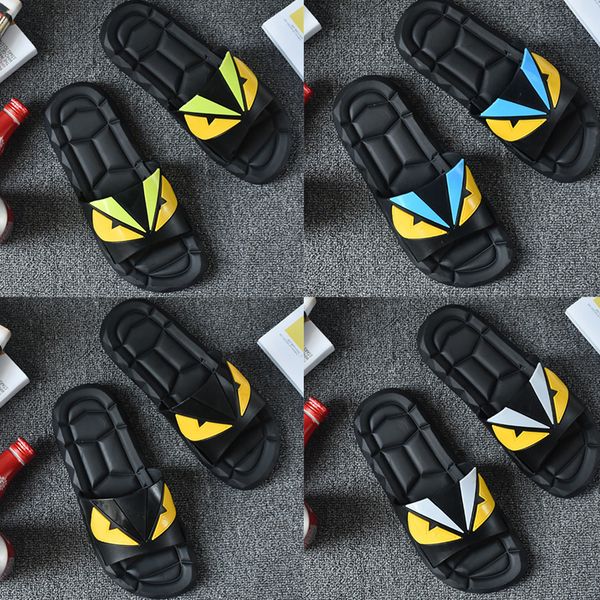 

designer rubber slide sandal men slippers flip flops mens striped beach causal slippe rubber flip-flops eur 40-45, Black