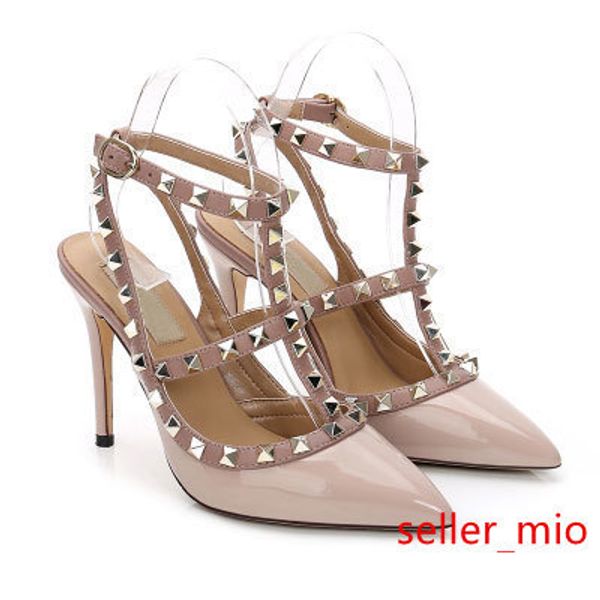 

2019 designer shoes sneakers so kate with studs high heels 8 10 cm genuine leather point toe pumps rubber size 35-42 with box