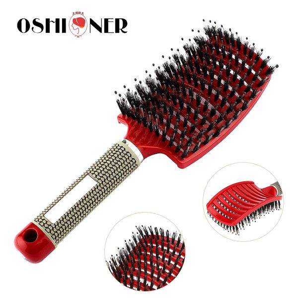 

detangle hairbrush women wet comb hair brush professional hair brush massage comb brush for hair hairdresser hairdressing tools, Silver