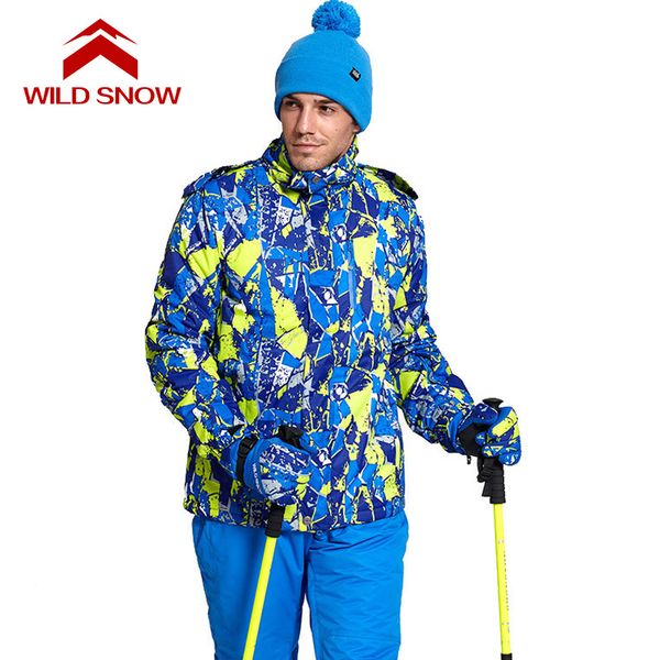 

wild snow new winter ski suit men outdoor thermal waterproof snowboard jackets climbing snow clothes skiing, d-1010
