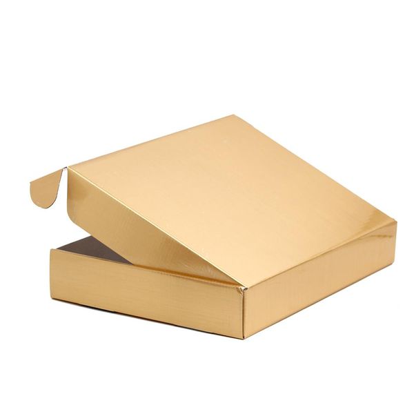 

metallic luster gold packaging box wholesale customized printing logo fit for clothing accessories scarf wigs packing gift box