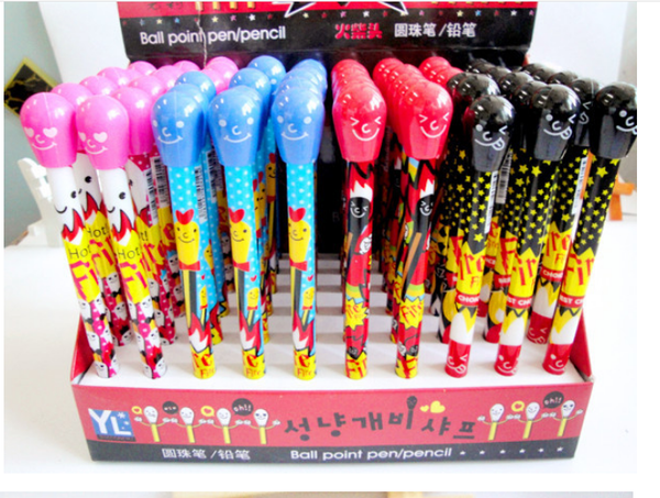

ballpoint pen wholesale 120pcs/lot 0.5mm korean series color match ball pen student stationery writing supplies bp105, Blue;orange