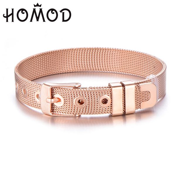 

rose gold color 10mm stainless steel mesh bracelet set european women charm brand bracelet bangle for woman jewelry gifts, Golden;silver