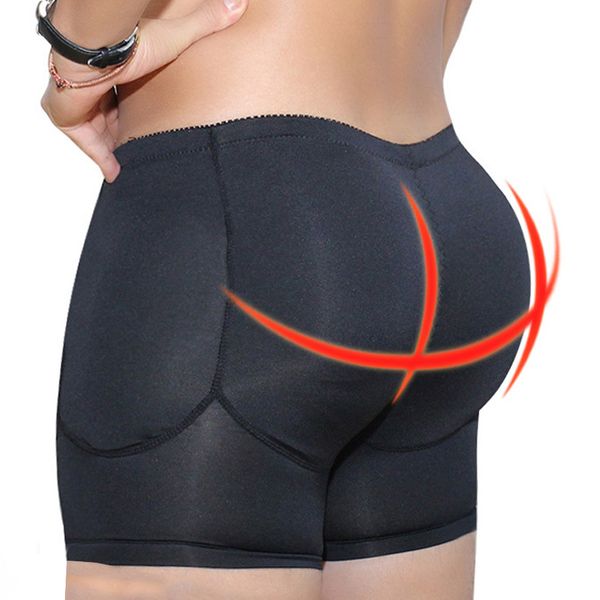 

проложенный shapewear butt lifter для похудения body shaper для мужчин booty enhancer plus размер s-6xl колодки управления panties, Black;brown