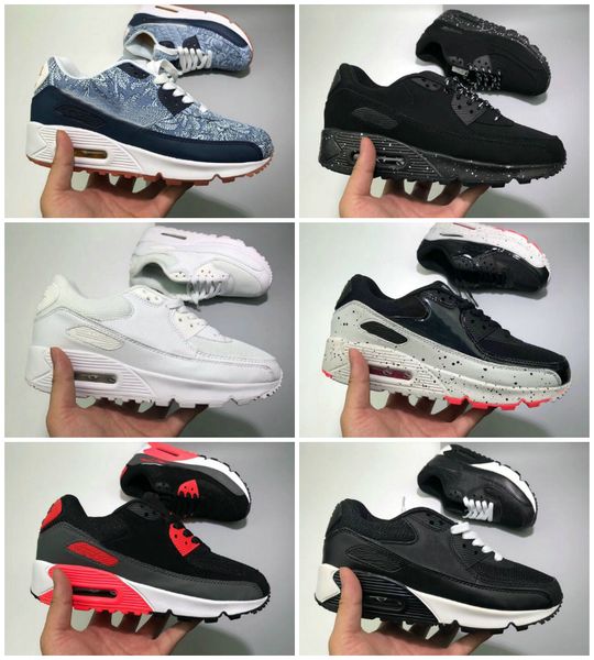 

2019 new air cushion mens running shoes chaussures tn womens black white red 90 sneakers classic sports designer shoes