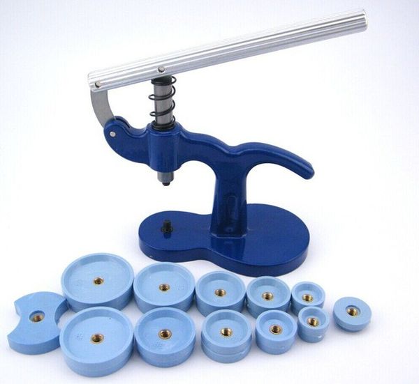 

watchmaker repair tool watch press kit set back case closer plastic case crystal glass fitting 18 - 50mm blue/white color random