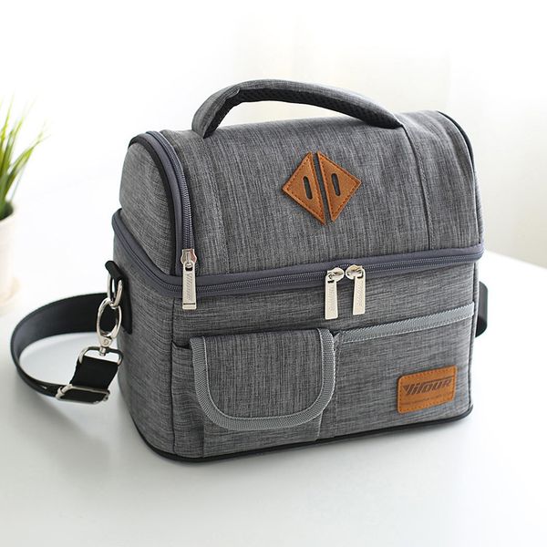 

thermal insulation cooler lunch bag reusable bag women men warm keeping lunch box waterproof fruit container storage, Blue;pink