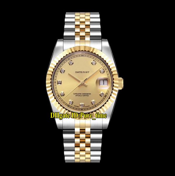 

Новые 36 мм Datejust 116233 двухцветные золотые унисекс часы золотой циферблат япония Miyot