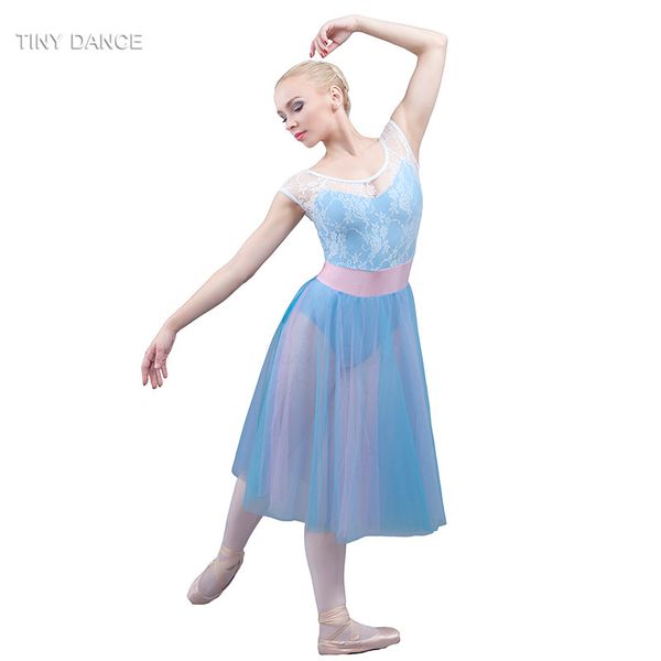 

девушки и женщины лирические и современные танцевальные костюмы небесно-голубой балет танцевальное платье для выступления белые кружевные пл, Black;red