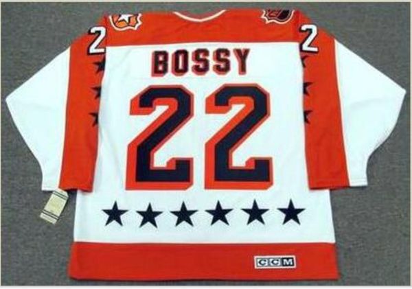 

custom men youth women vintage #22 mike bossy 1986 wales "all star" ccm hockey jersey size s-5xl or custom any name or number, Black