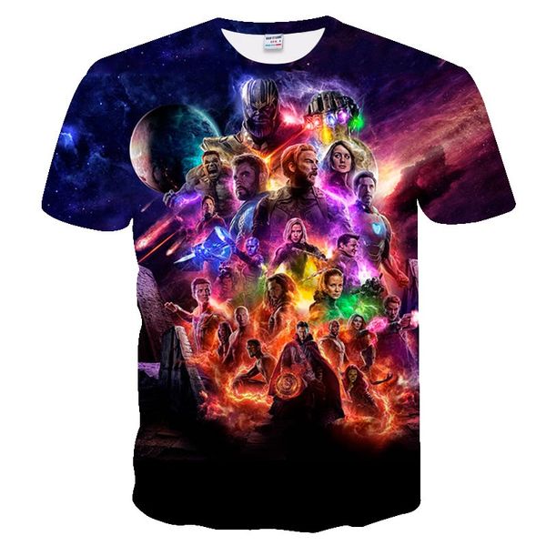 

2019 new marvel avengers 4 final t shirt 3d printing superhero america t shirt cosplay t shirt men new summer fashion hip hop q1073, White;black