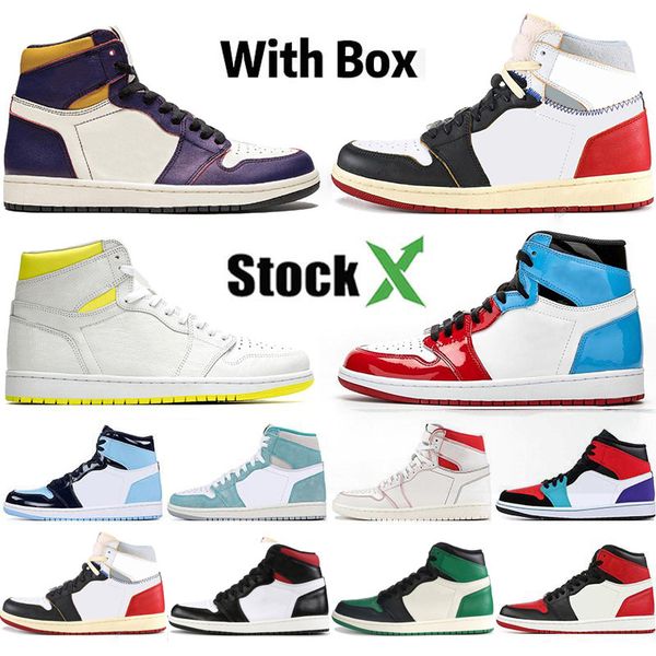 

with box stockx mens basketball shoes 1s obsidian unc fearless phantom turbo green 1 backboard gym red sport sneaker trainer size 5.5-13